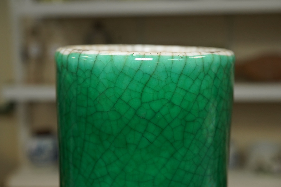 A Chinese green crackle glazed bottle vase, 19th century